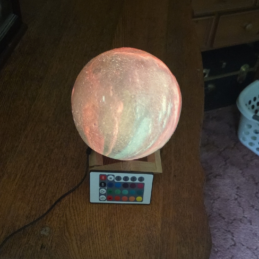 LED Moon Lamp with Remote Control - Blue - Picture 5 of 8